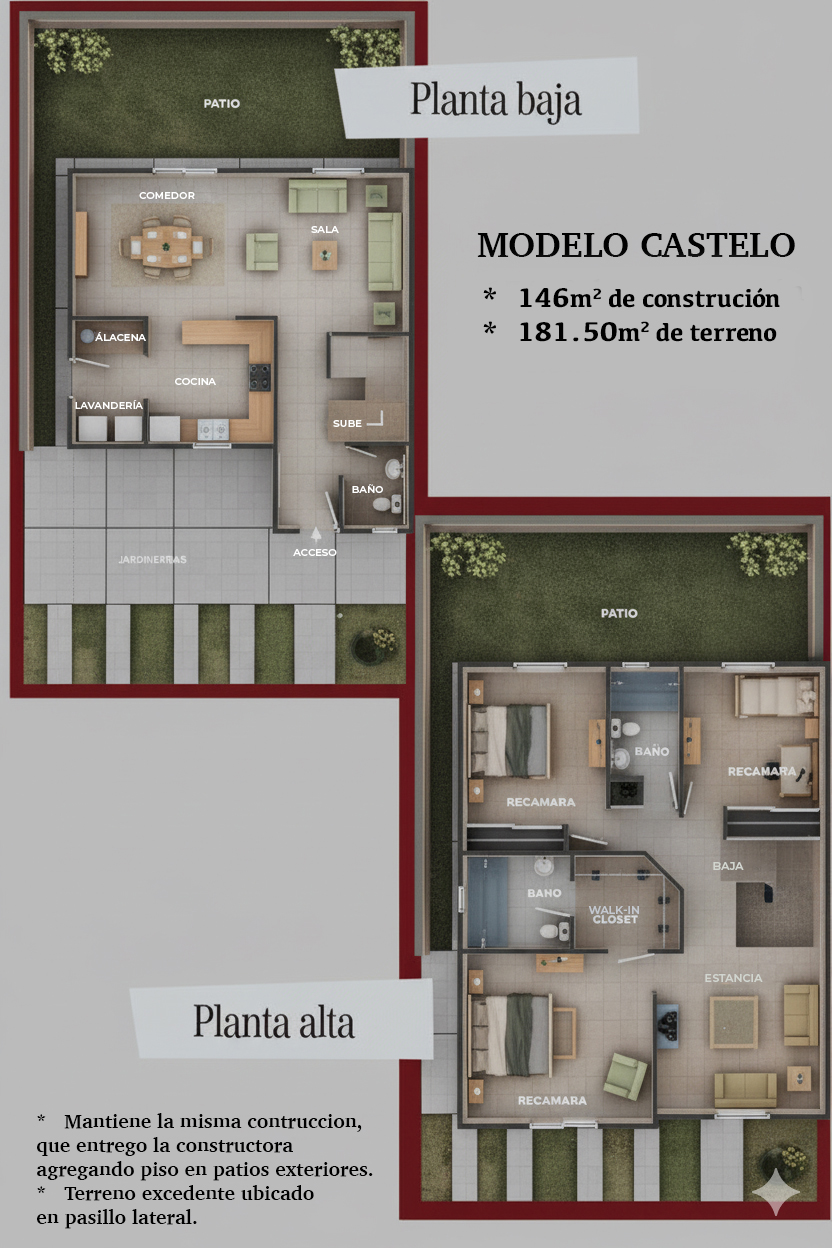 Plano de la casa modelo Castelo